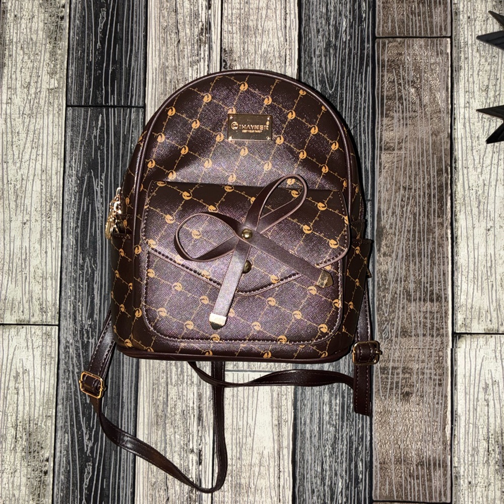 Brown Patterned Backpack - image 2